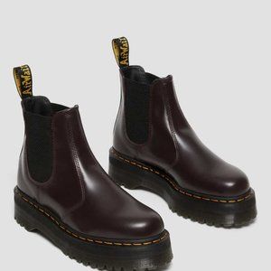 Dr. Martens  - Chelsea Boots - 2976 Smooth Leather Platforms - Bergundy